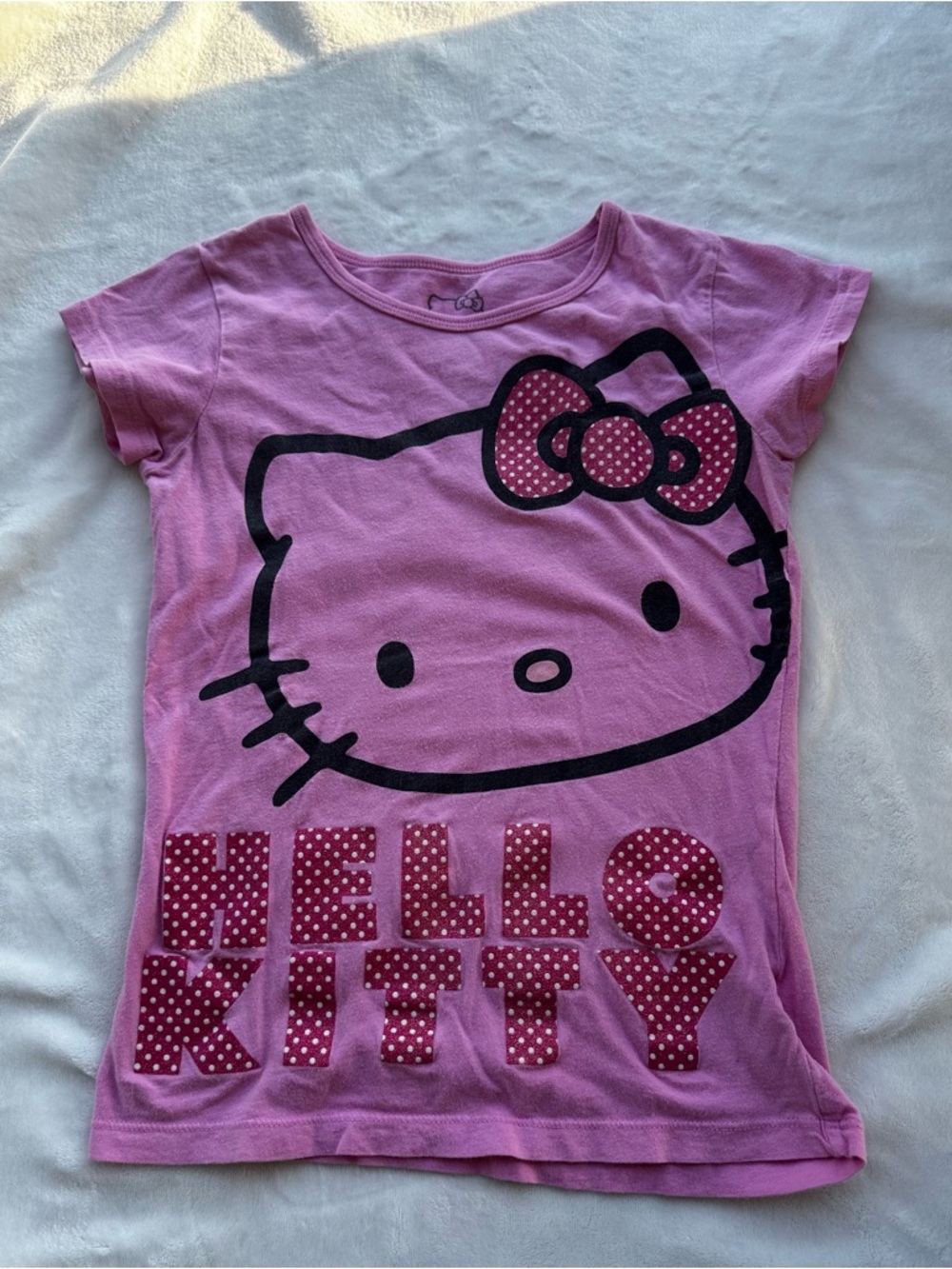 Hello Kitty Pink Polka Dot Bow Short Sleeve Tee